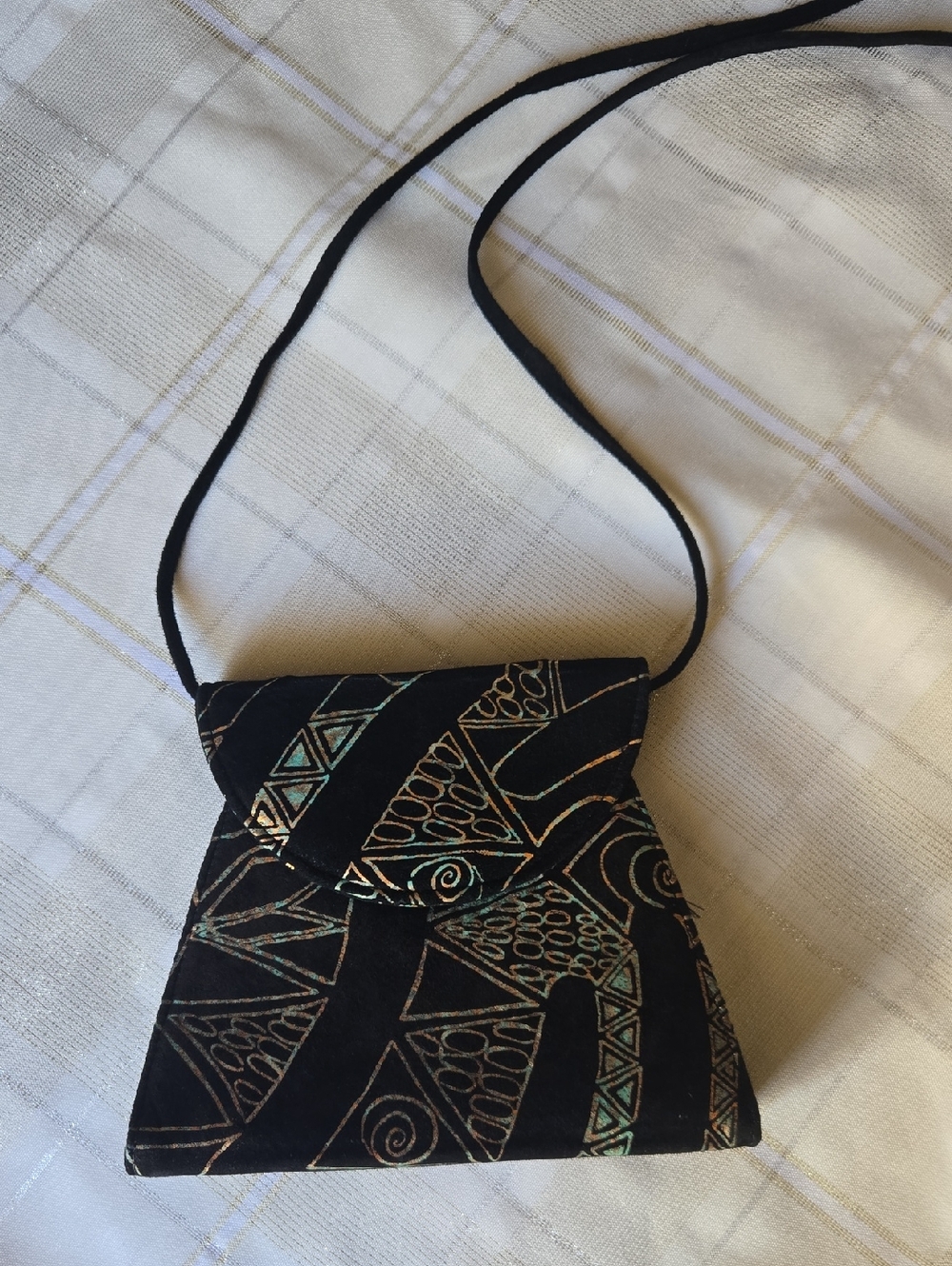Vintage 1980s Ohh! Ashley Metallic Leather Batik Purse